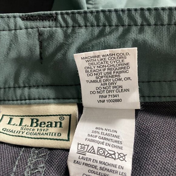 L.L. Bean Board Shorts Men's Size 38W Green Nylon Blend Paddle SW-1748 - Picture 10 of 12